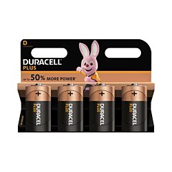 Duracell Batterie Plus Power Mono D, 4 Stück
