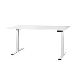 CONTINI Table de bureau réglable en hauteur 200 x 90 cm Blanche / châssis blanc