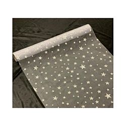 dameco Tissu décoratif „Organza“ argent + étoiles en argent 36x300cm