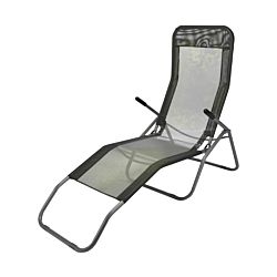 FS-STAR Chaise longue avec revêtement textile noir
