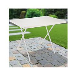 FS-STAR Table de camping 80 x 60 x 51 cm blanche avec pieds
