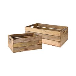 FS-STAR Set de caisse en bois de manguier 2 pcs