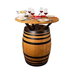 Bodega Table haute en tonneau de vin avec réchaud à fondue