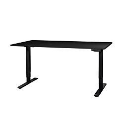 Contini table de bureau réglable en hauteur 160 x 80cm noir / piétement noir
