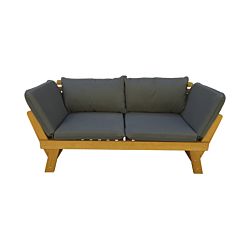 CONTINI 2er Sofa mit Kissen anthrazit Eucalyptus 202/164x72x76cm