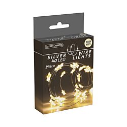 FS-STAR LED Lichterkette micro LED 40 warm-weiss mit Sternen