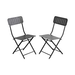 CONTINI Set de 2 chaises en métal anthracite