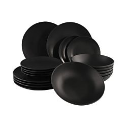 Tavola Lot de 18 pièces set de vaisselle noir