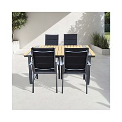 CONTINI Set de table de jardin 180x90cm avec 4 chaises