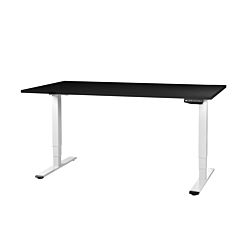 Contini Table de bureau réglable en hauteur 160 x 80cm noir / châssis blanc