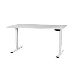 CONTINI table de bureau réglable en hauteur 160 x 80 cm gris / Châssis blanc