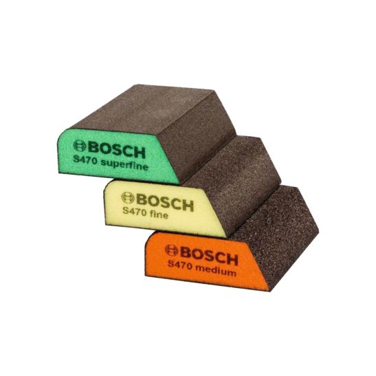 Bosch Set d'éponge à poncer de 3 pièces medium, fine, superfine
