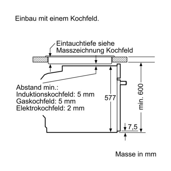 Bosch Einbaubackofen mit Dampffunktion HSG636BB1 230V