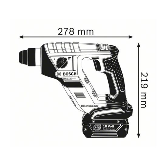 Bosch Bohrhammer GBH 18 V-LI, ohne Akku und Ladegerät