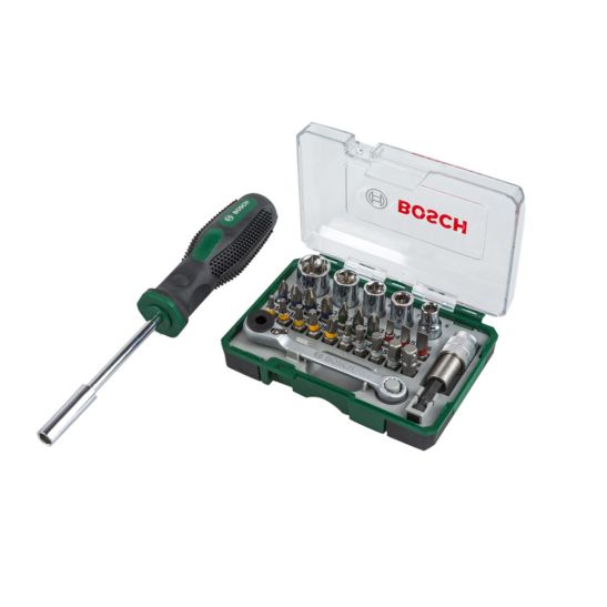 Bosch Set de 27 mini embouts à cliquet, incl. tournevis manuel