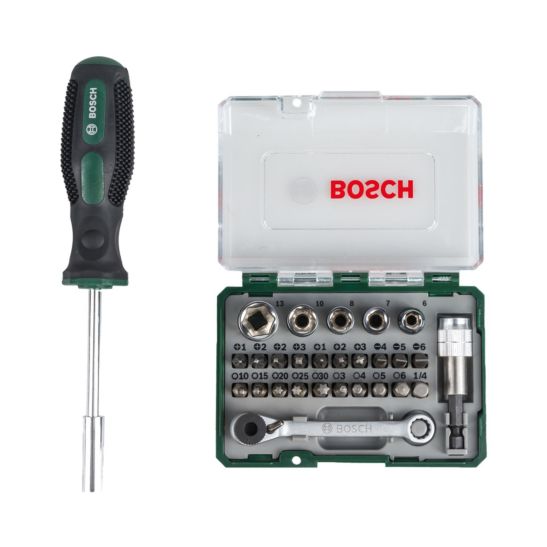 Bosch Set de 27 mini embouts à cliquet, incl. tournevis manuel