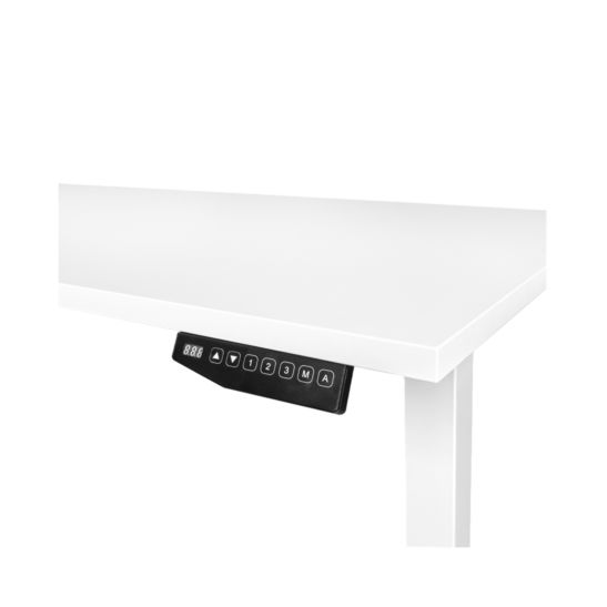 CONTINI table de bureau réglable en hauteur 140 x 80 cm blanche / Châssis blanc