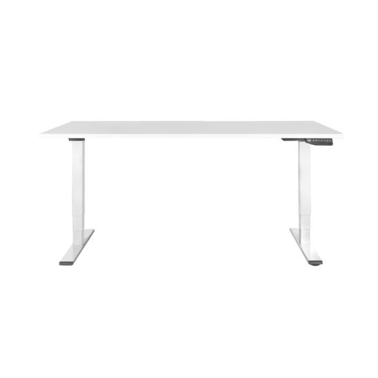 CONTINI table de bureau réglable en hauteur 140 x 80 cm blanche / Châssis blanc