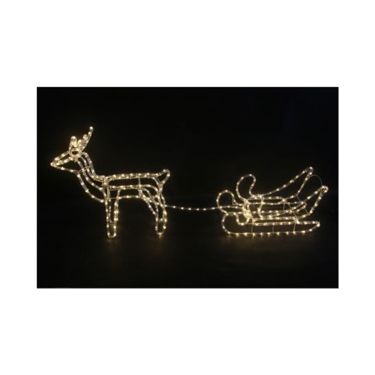 dameco Outdoor LED Weihnachtsbeleuchtung Rentier mit Schlitten 264 LED's