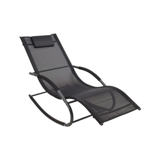 FS-Star Chaise longue à bascule noire