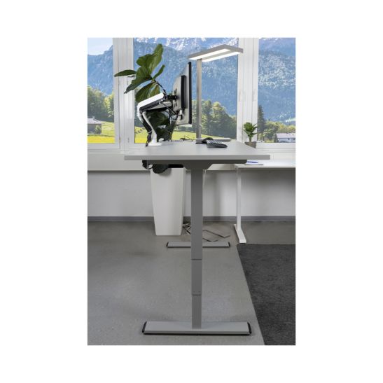 CONTINI table de bureau réglable en hauteur 180 x 80 cm gris / Châssis blanc