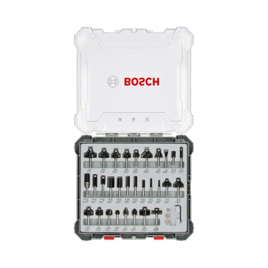 Bosch Kit de 30 fraises mixtes à queue de 8 mm
