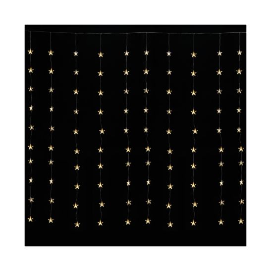 Ekström Rideau lumineux d'étoiles 2.25X2m de 100 LED Out-Indoor, blanc chaud avec minuterie