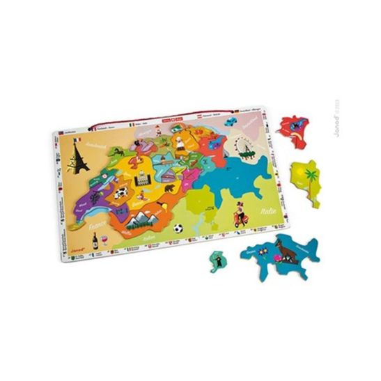 Janod Puzzle magnétique carte de la Suisse 24 pièces