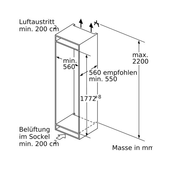 Bosch KIF81PFE0 Einbau Kühlschrank 289 Liter