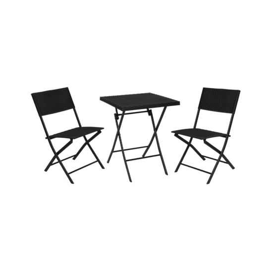 FS-STAR Set meubles de jardin 3 pcs avec aspect rotin