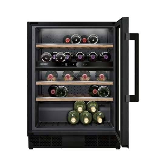 Siemens KU21WAHG0 Cave à vin frigorifique encastrable pour 44 bouteilles, 2 zones