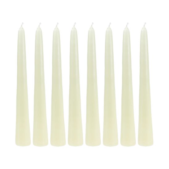 FS-STAR Set de 8 bougies flambeau 24.5cm blanches Ø 23.5mm