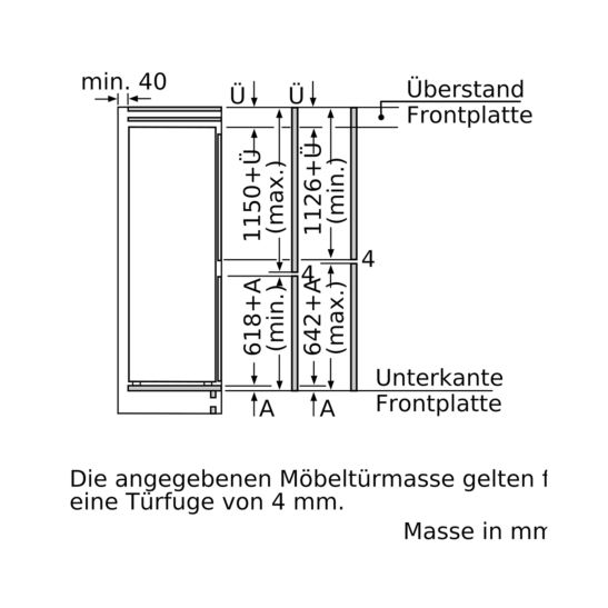 Siemens KI87SADE0H Einbau-Kühl-Gefrierkombination 272 Liter