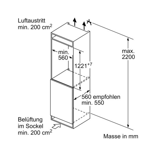 Bosch KIR41ADD1 Einbau-Kühlschrank 204 Liter
