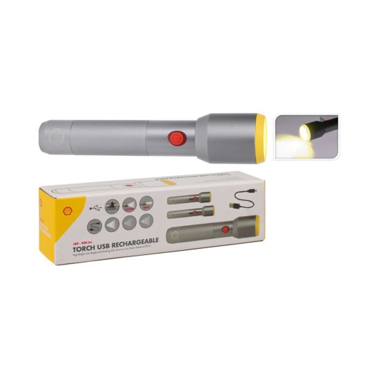 Shell USB - Akku Taschenlampe 17.6cm, 150 - 500lm