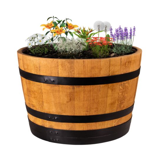WeberGarden Pot de fleurs en fût de vin de chêne lassuré