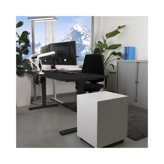 Contini Table de bureau réglable en hauteur 160 x 80cm noir / châssis noir
