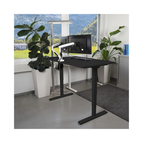 Contini Table de bureau réglable en hauteur 160 x 80cm noir / châssis noir