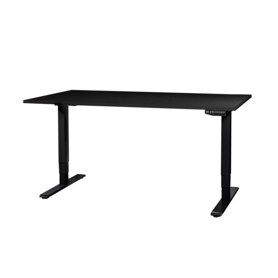 Contini Table de bureau réglable en hauteur 180 x 80cm noire / châssis noir