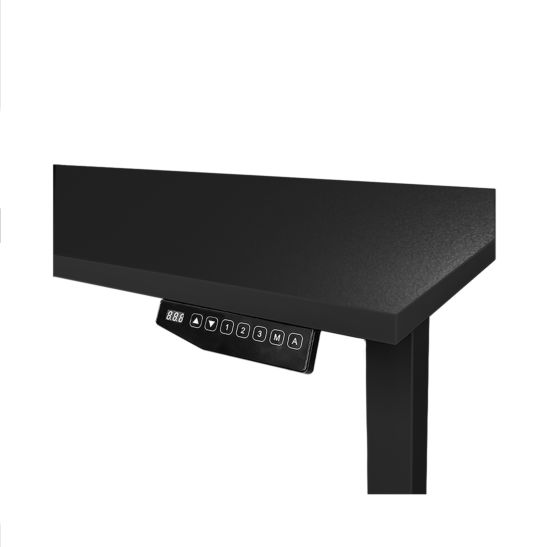 Contini Table de bureau réglable en hauteur 180 x 80cm noire / châssis noir