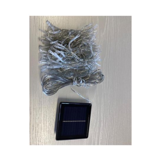 dameco Rideau lumineux 1.8x1.8m de 266 LED solaire, blanc chaud