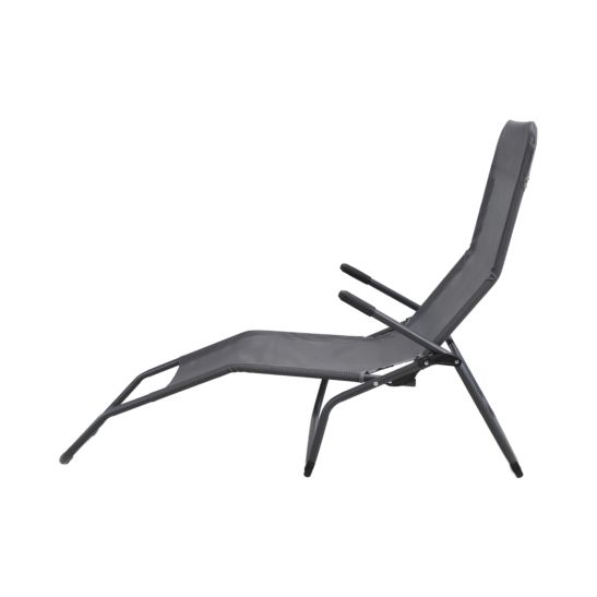 CONTINI Chaise longue inclinable pliable anthracite