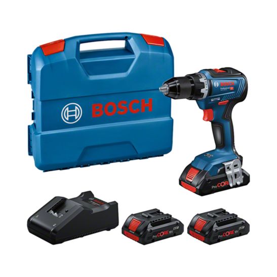 Bosch Perceuse-visseuse sans fil GSR 18V-55 + 3x batteries ProCORE18V 4.0Ah + chargeur GAL 18V-40