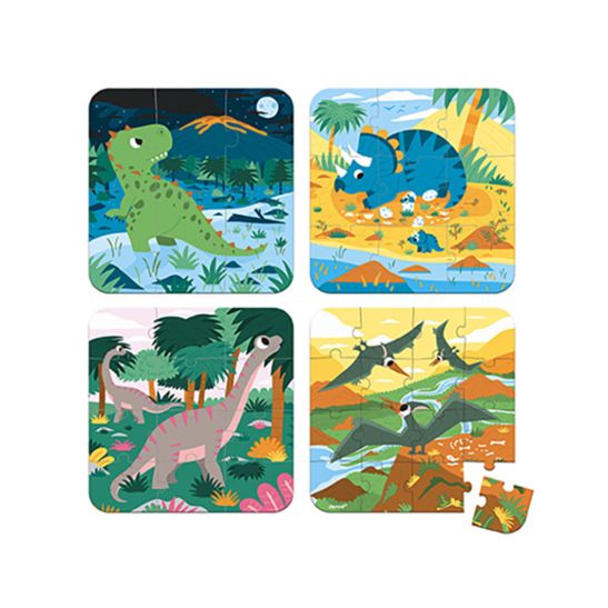 Janod Puzzles dinosaures, 4 motifs