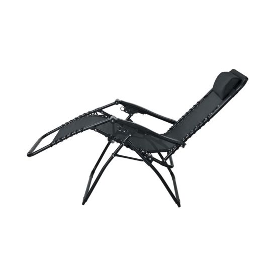 FS-STAR Garten Relaxstuhl mit Kopfpolster schwarz