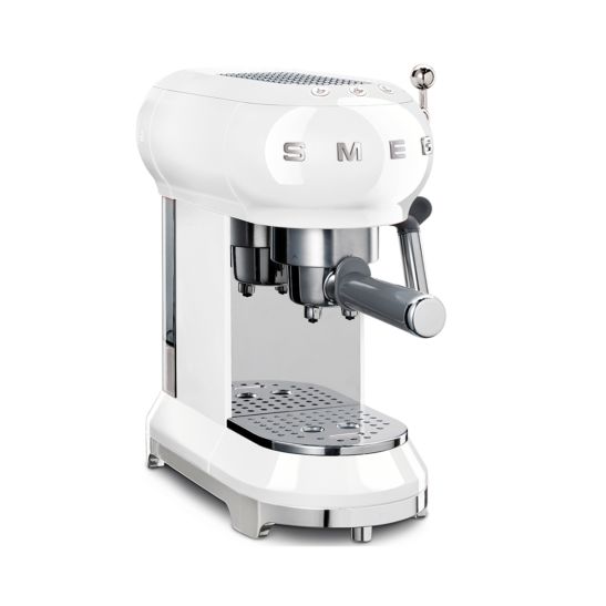 SMEG ECF01WHEU Espressomaschine mit Siebträger weiss 50'Style