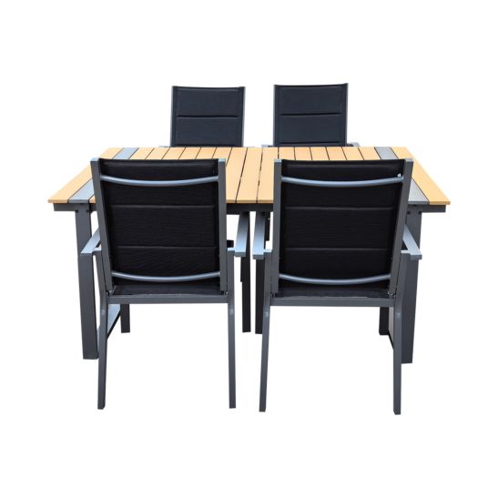 CONTINI Set de table de jardin 160x90cm avec 4 chaises