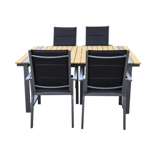 CONTINI Set de table de jardin 180x90cm avec 4 chaises