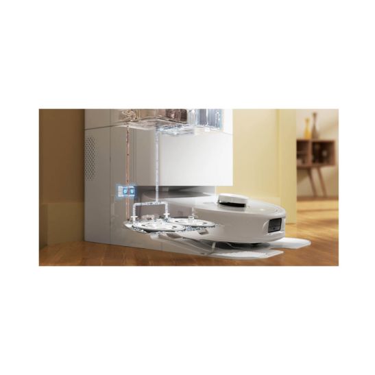 Roborock Qrevo MaxV Robot aspirateur-laveur avec station de vidange automatique, blanc
